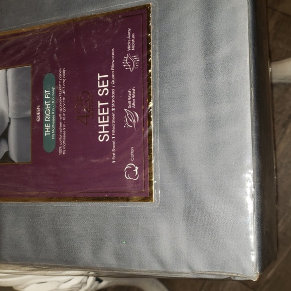 Grey Life At Home Queen Size Sheet Set NWT - Picture 6 of 6
